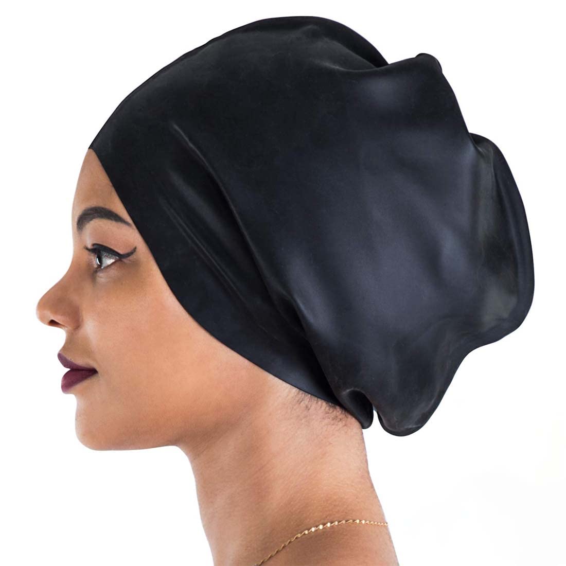 DULSPUE Gorro Natacion Hombre,Gorro Natacion Mujer,Gorro Piscina Mujer,Gorro natación Impermeable,Gorro de natación de Silicona Negro Grande para Mujeres y niñas con Cabello Largo