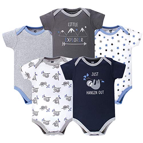 Image of Hudson Baby Unisex Baby Cotton Bodysuits 5-pack