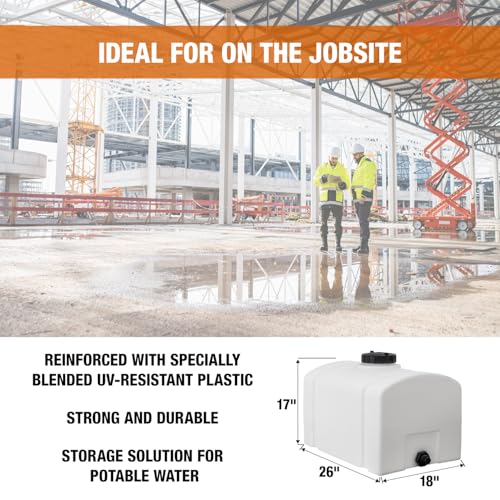 RomoTech 82123899 Polyethylene Domed Reservoir Water Tank, 26 gallon, Made In The USA Poly Tank For Water and Non-Flammable Liquids, Rust and Corrosion Proof