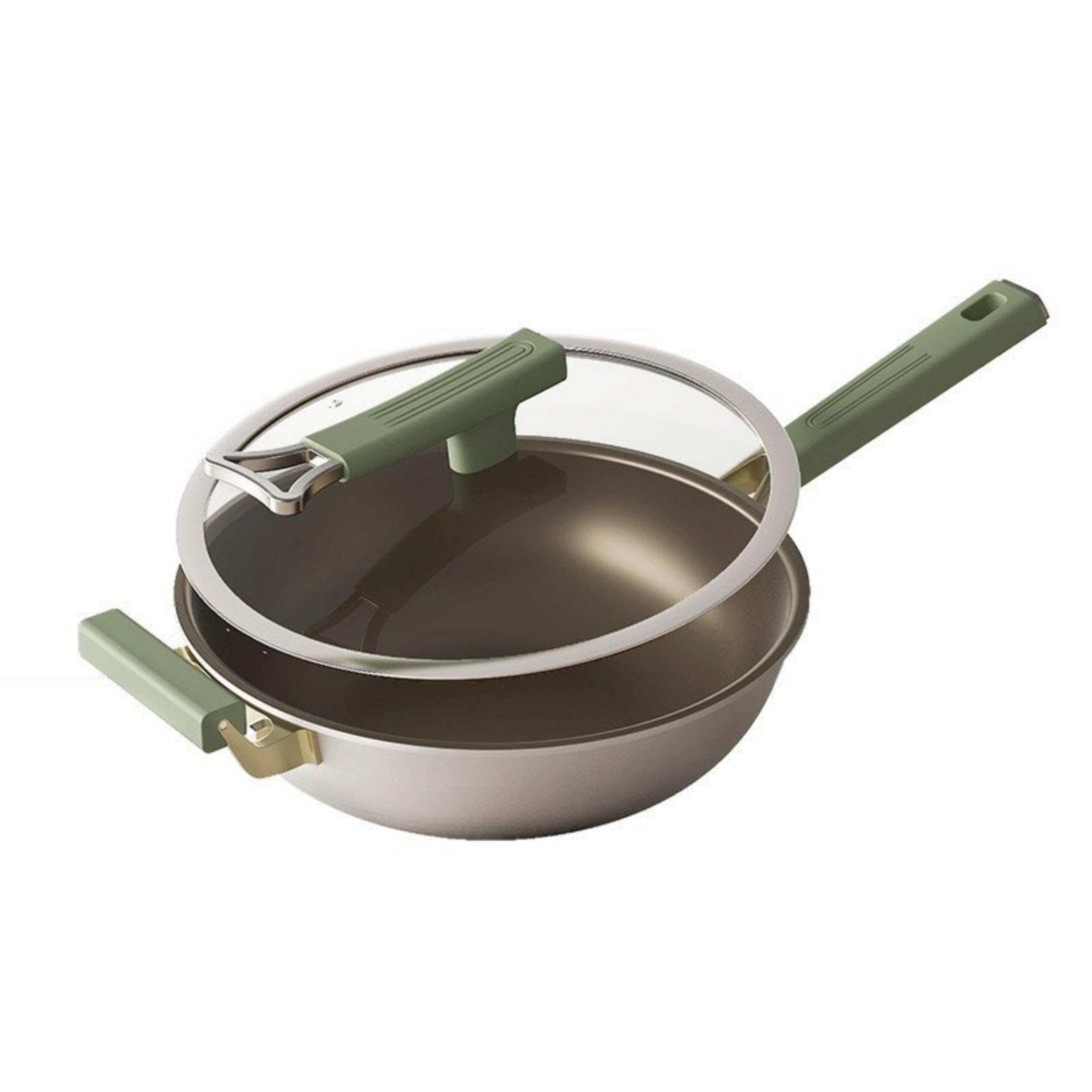 Amazon | チタン鍋には、チタンノンスティック中華鍋32/34cmの家庭用二