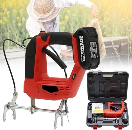 Sacudidor eléctrico para remover abejas, máquina de agitar marco de colmena inalámbrica con 1/2 baterías, removedor de abejas manual recargable, velocidad ajustable de 4 velocidades