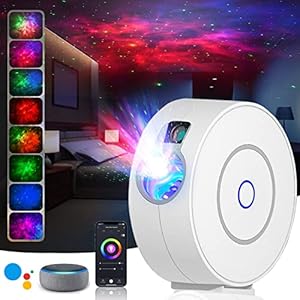 Star Projector, LED Galaxy Projector Light with APP Control, 16 Colors RGB Dimming Nebula Night Light with Timing…