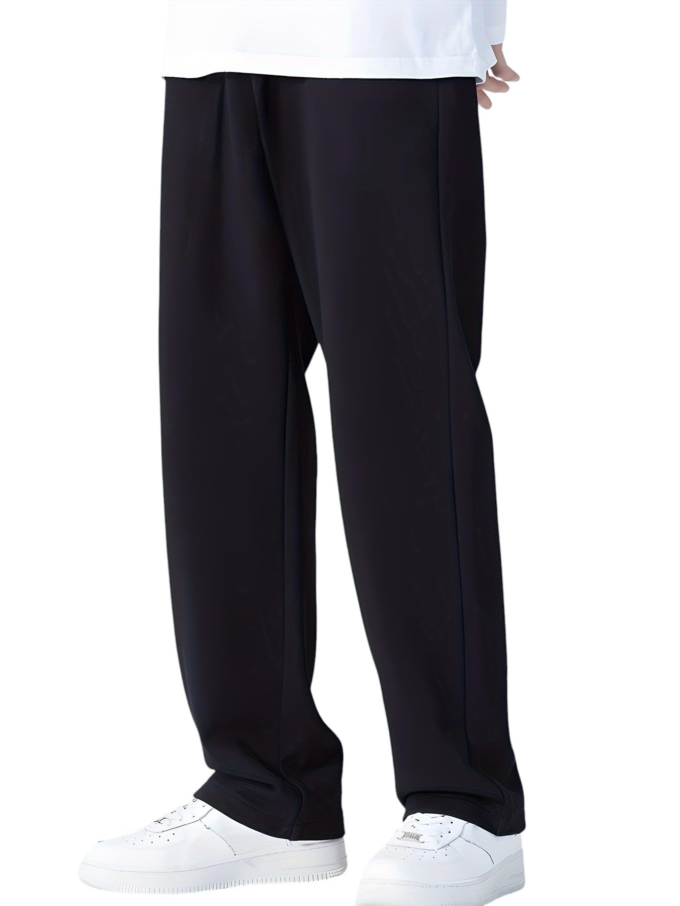 dockstreet Straight Wide fit Long Length Trouser Style Drawstring Trackpant for Men/Trending Sporty Style, Relaxed Casual Pants for Men-picture-49