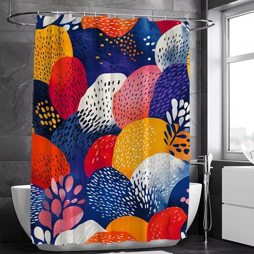 Rideau de douche 90x180 cm couleur abstrait en polyester lavable - 4