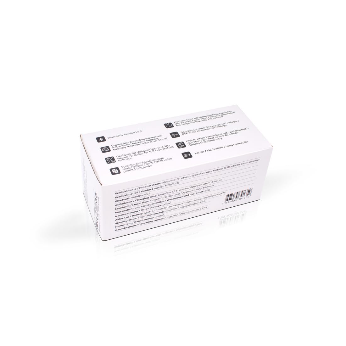 ID221 A2S Interfono Bluetooth per Moto, Comunicazione 2 Persone, Bluetooth 5.2, Cancellazione Rumore DSP, Impermeabile IPX6, Altoparlanti 40mm, Comandi Vocali