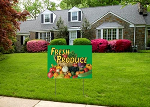 Fresh Produce Full Color Double Sided Sidewalk Signs - Thumbnail 3