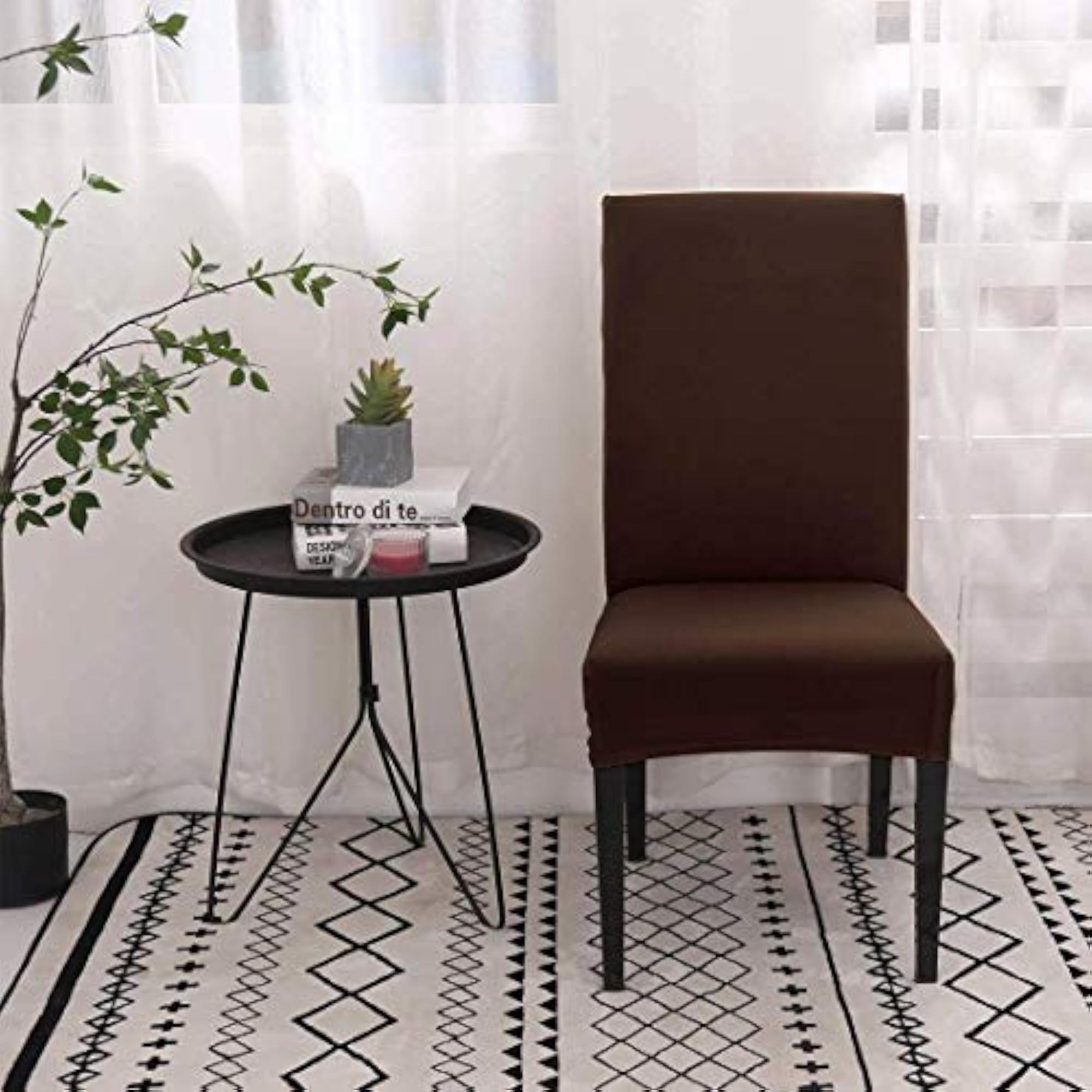 Polyester Dining Table Chair Cover Set of 6 Seater
