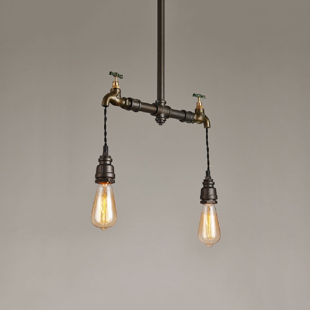 Lustre rétro tuyau d'eau style industriel vintage créatif pour cuisine et bar