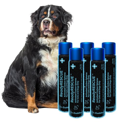 ReadyRESCUE Activated Charcoal microspheres for Dogs and Cats - Veterinary-Grade Pet First Aid Kit Essential - Fast Acting Emergency Poison Binder - Safe and Travel Ready - 30 g Pack of 5