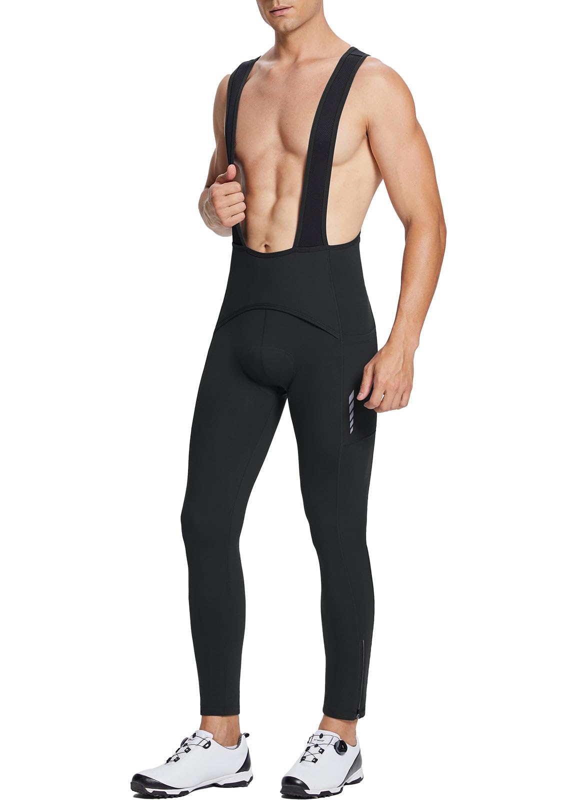 baleaf Men's Winter Cycling Bib Pants 4D Padded Thermal Water Resistant Bike