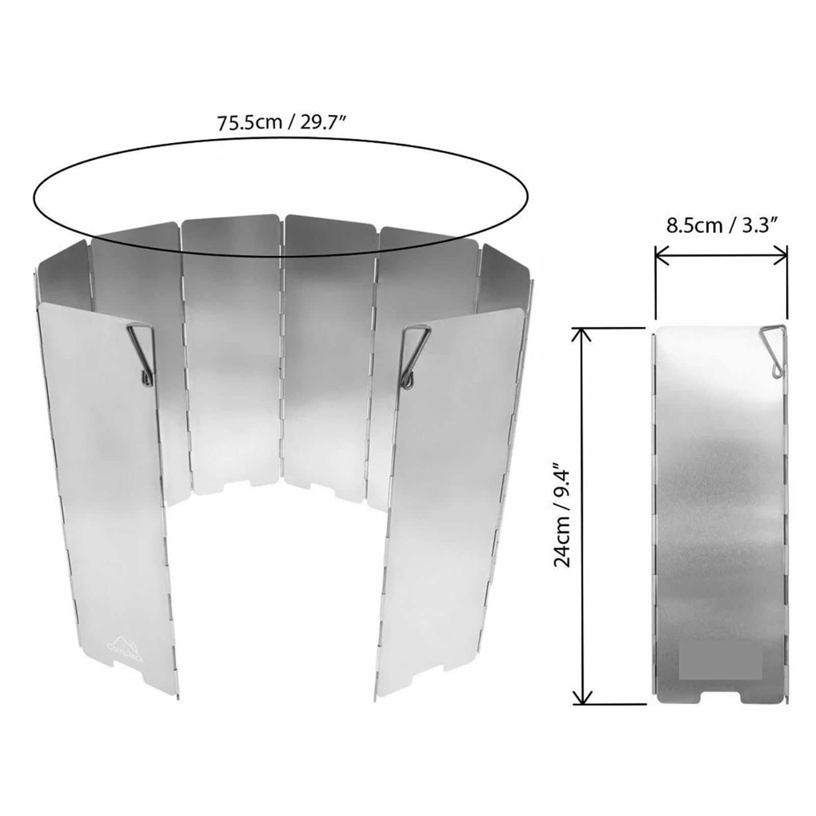 Pare-brise de poêle camping en aluminium | Argent plusieurs tailles : grillades de pique-nique de camping en plein air(10 Plates)