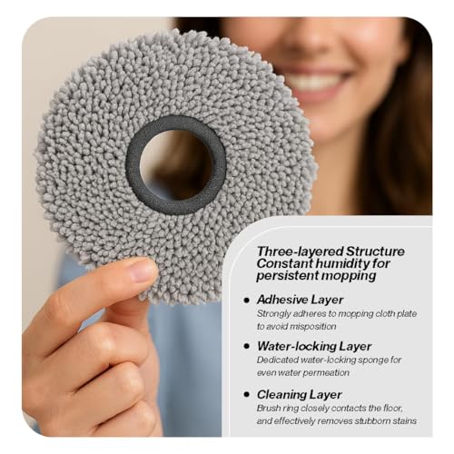 Image of Replacement Mop Pads Compatible with DEEBOT X1 Omni, X1 Turbo, T20 Omni,T10 Omni, X2 Omni T30S, N30 Omni & M12 Pro+ Robot Vacuums | Washable Microfiber Cleaning Pads | 2 Pcs