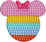 PLUSYARD Push Rainbow Mouse Big Jumbo pop Bubble Fidget Toy, Giant Large Huge Square Stress Reliever