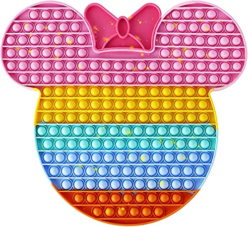 Plusyard Push Rainbow Mouse Big Jumbo Pop Bubble Fidget Toy, Giant Large Huge Square Stress Reliever Silicone Toy For Kids And Adults #TOP21