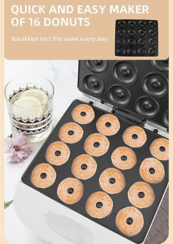 KUMIAO Mini Donut Maker - Nonstick Baking Machine for 16 Mini Doughnuts at a Time - Perfect for Snacks, Entertaining, and Kids - Modern, Stainless Steel, PFOA Free - Image 4