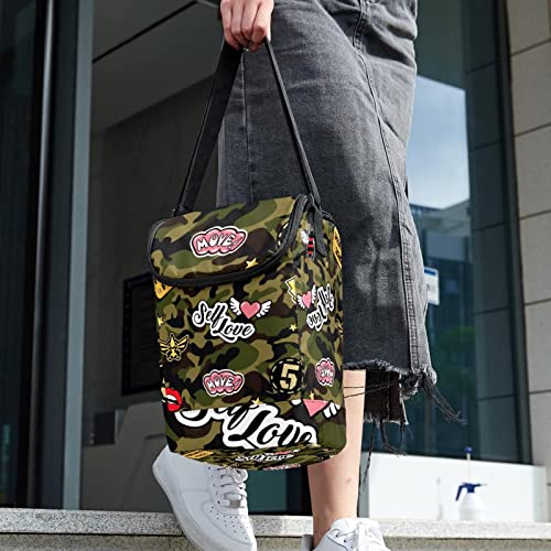 Lonchera grande resistente de camuflaje con bandolera ergonómica premium 6