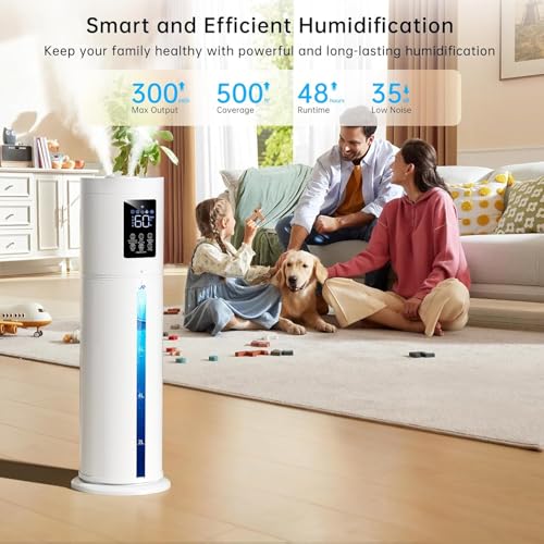 2.1Gal/8L Smart Humidifier Large Room, Top Fill Humidifiers for Bedroom with Diffuser, 7 Color Lights,16H Timer, Auto Mode, APP Remote Control, 4 Levels Cool Mist Air Humidifier for Plants Home - image 2