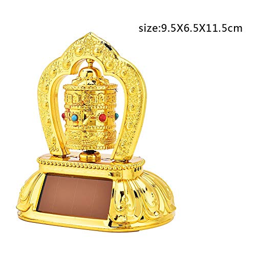 Ruiqas Tibetan Tibet Buddhist Solar Energy Spinning Prayer Wheel for Car Interior Decoration - Thumbnail 5