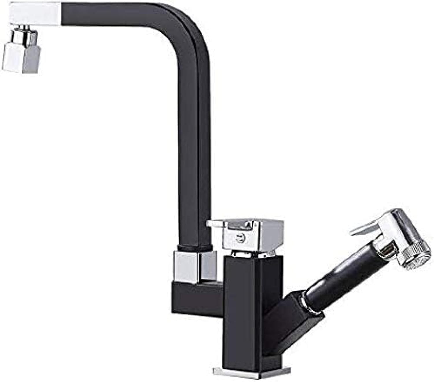Robinet de cuisine eau chaude et froide avec bec pivotant pratique pour évier