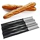 PIQIUQIU Baguette-Backblech, Baguette Backform für 3 Baguettes, Baguetteblech mit Hochwertiger Antihaftbeschichtung, 38 x 24.5 cm