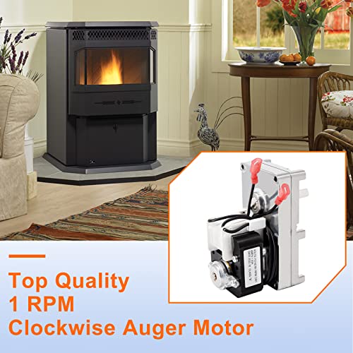 Criditpid EF-001 Auger Motor for Enviro EF2 EF3 Meridian, Vistaflame VF100 Pellet Stove, 1 RPM Clockwise Auger Feed Motor for Regency GF55, GFI55 Pellet Stove.