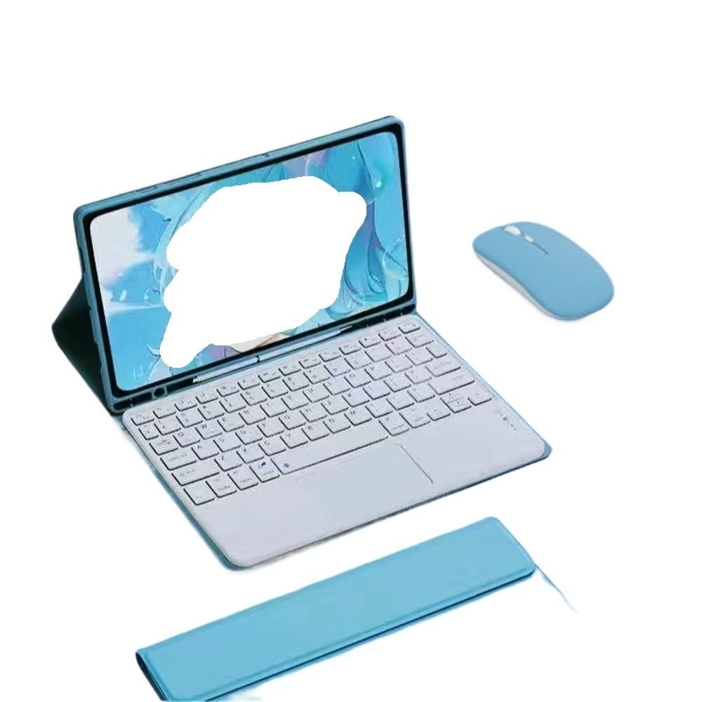 Funda para Samsung Galaxy Tab A8 10.5 con teclado retroiluminado táctil y ratón en azul cielo 8
