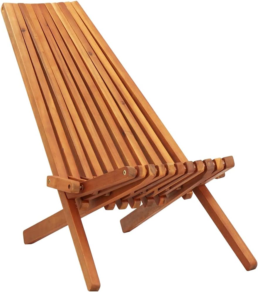(Fast Shipments) Wooden | for PorchLawnGardenBackyardBalconyDeckPoolIndoorOutdoor Folding Lounge Chair Solid Acacia Wood