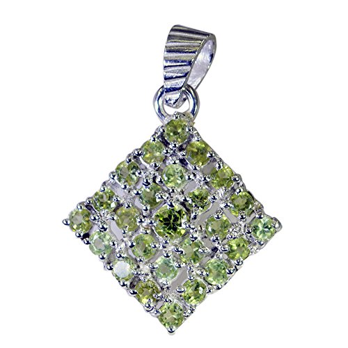 Abalorio de peridoto natural hecho a mano en plata de ley auténtica