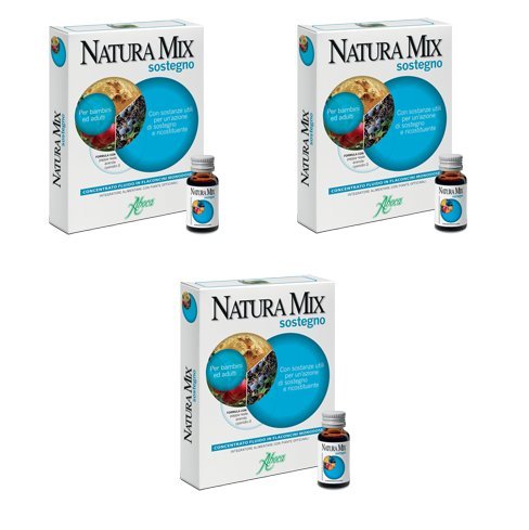 ABOCA - NATURA MIX SOSTEGNO 10 FLACONCINI CONCENTRATO FLUIDO - 3 CONFEZIONI - Con Acerola per un’azione di sostegno e ricostituente. Per bambini ed adulti.