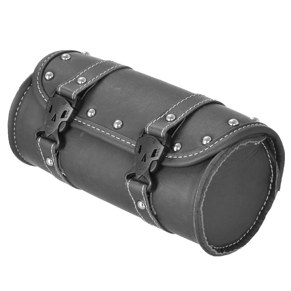 Sacocie Moto Guidon En Cuir PU Étanche - Pochette Outils, Rangement Bouteille D'Eau, Style Rétro - 4