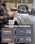 WOLFBOX MF200-2PK Comprimé Air Duster - 2 Pile-paquets swappables & Cas, Hurricane-Force électrique Air Souple pour PC, Détail de la voiture, Camping & Accueil, Duster haute pression pour les lacunes étroites & Crévasses