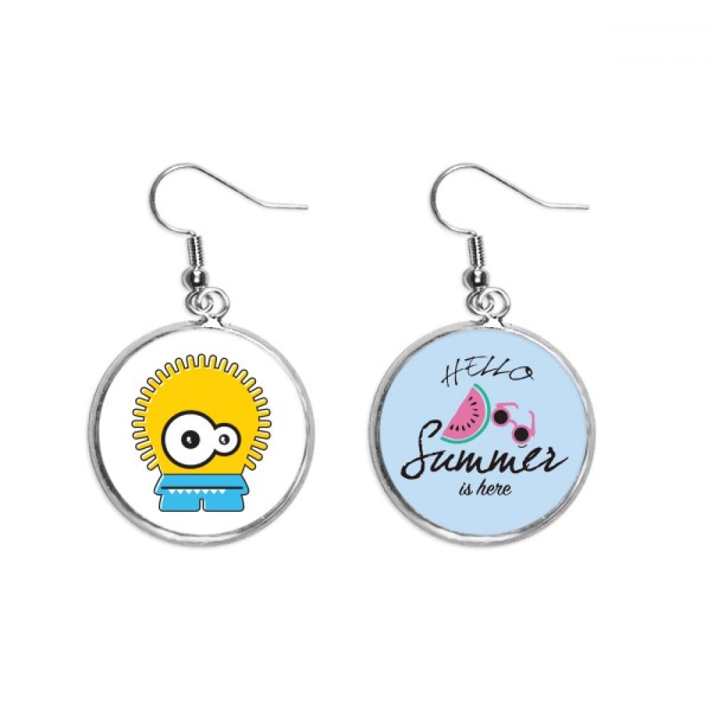 Pendientes de sandía color amarillo con diseño Monster Alien único 5
