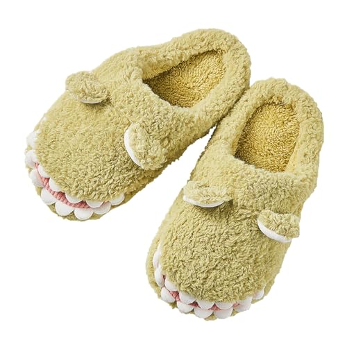 Dinosaur Slippers for Boys Girls Warm Fuzzy Slippers Kids House Slippers Memory Foam Anti-Slip Indoor Slippers Winter