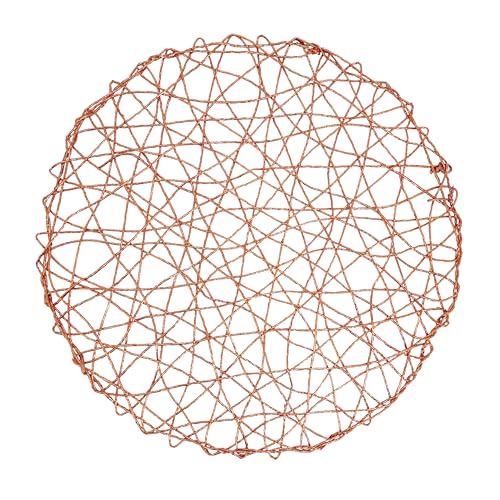 SARO LIFESTYLE Intricate Wire Nest Placemat (Set of 4), 15", Orange