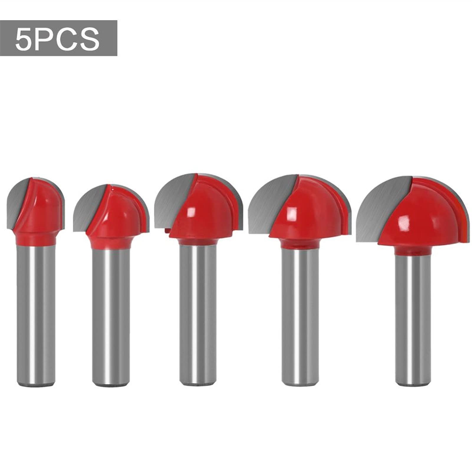 Frezy do routerów CNC, Zestaw frezów do drewna z trzpieniem kulistym 6/8 mm 45 Stalowy węglik YG8 Wiele rozmiarów(5Pcs one set 8mm)
