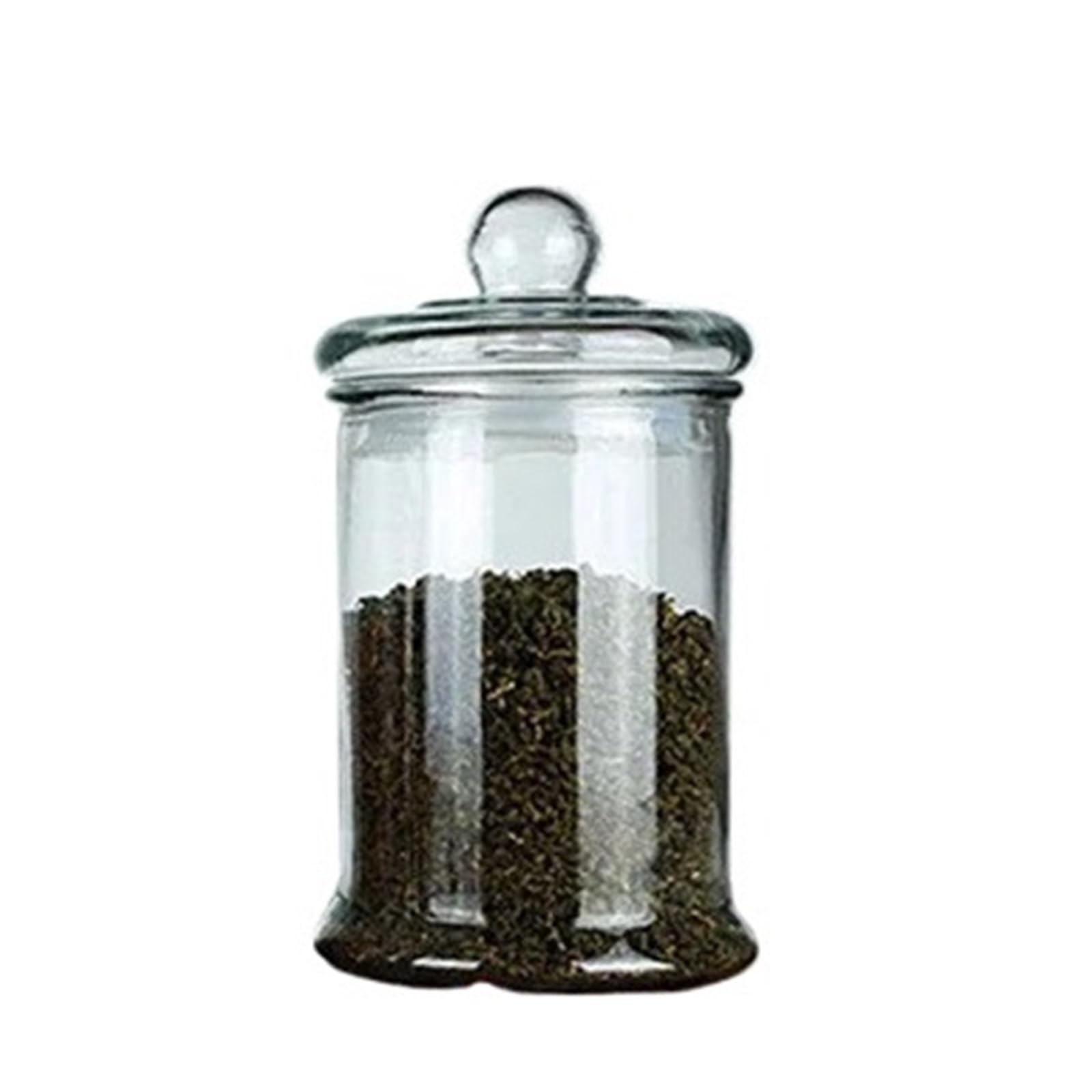 LSNNMU 2pcs Storage Jar Glass Transparent Sealed Flower Tea Dried Fruit Cereal Large Bottle For Preserving(750ML)