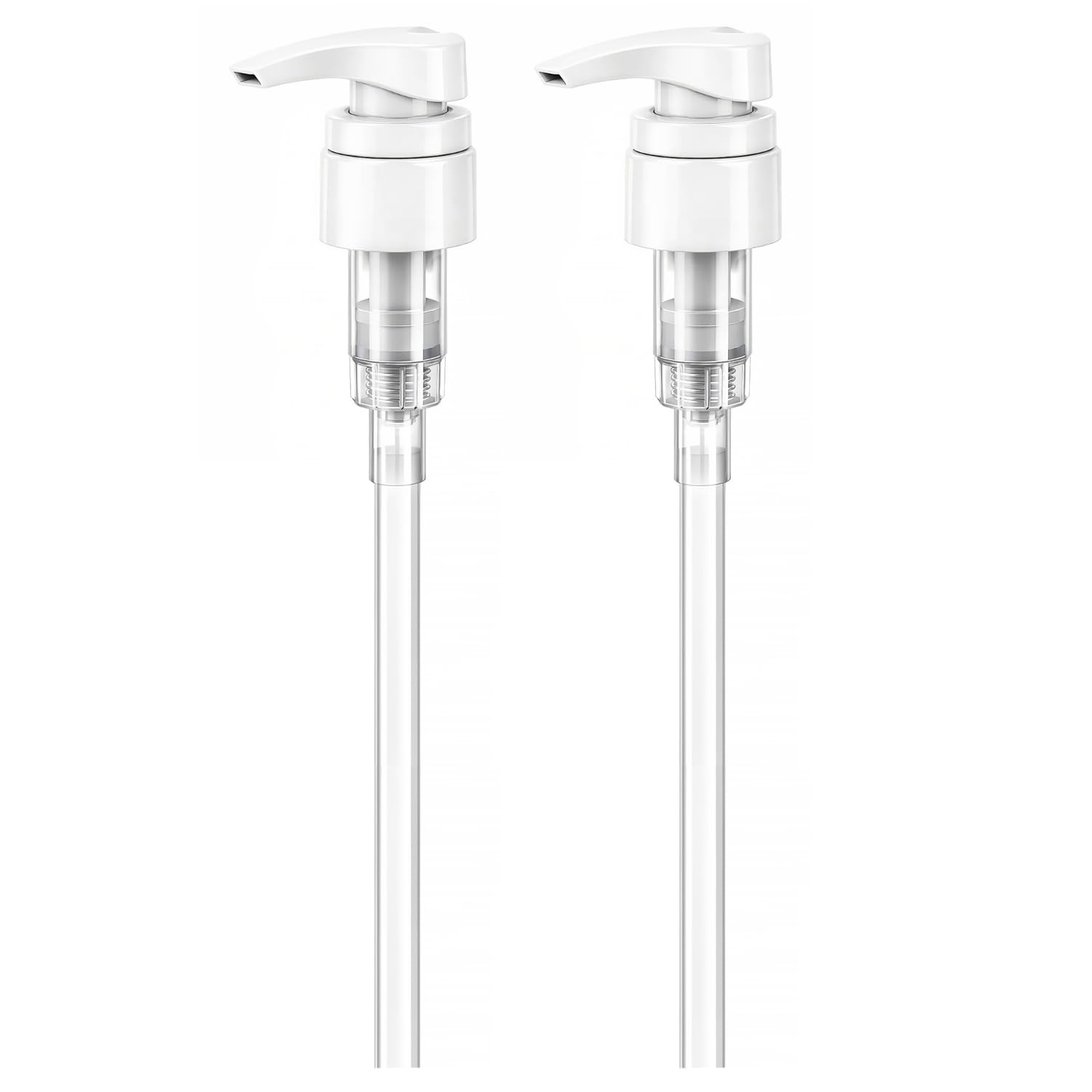 Universal Shampoo/Conditioner Dispenser Pump for Bottles, Leak Proof, Pump Top Fits 1 L/33.8 oz Bottles, 28/410 Neck Size, (White - Pack of 2)