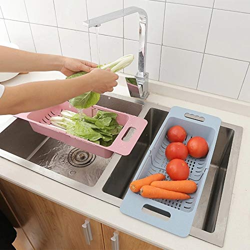 7LiuYueFei6 Adjustable Dish Drainer Sink Drain Basket Washing Vegetable Fruit Plastic Drying Rack Kitchen Accessories Organizer (Color : D) (C) – vue 5