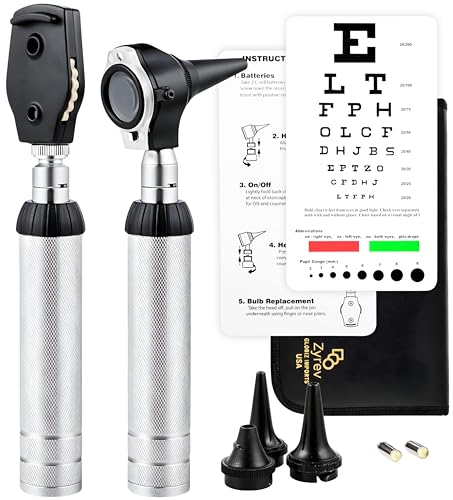 Zyrev 2 in 1 Otoscope Oph Set - Perfect for Nursing & Medical Students with Carry Case, Sight Chart...
