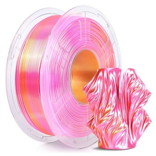 SUNLU Silk Dual Color Pla Filament, Silk PLA 3D Printer Filament 1.75mm, Shiny Silk Texture, Dimensional Accuracy +/- 0.02mm, 1KG Spool (2.2 lbs), PLA Silk Dual Color (Pink Gold)