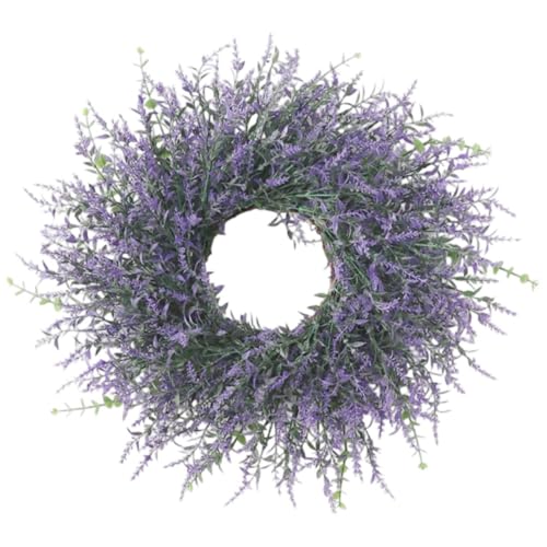 Coronas de puerta de lavanda con flores artificiales de alta resistencia 2