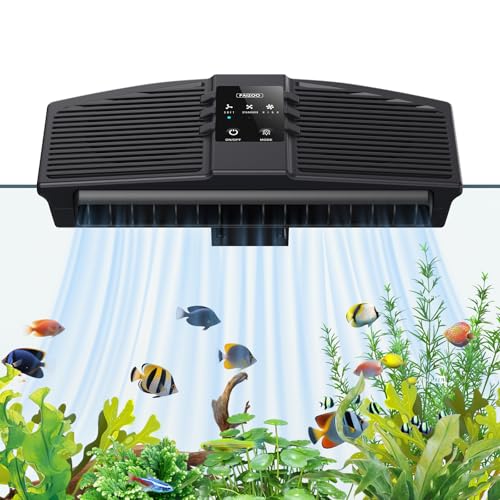 PAIZOO Aquarium Chiller Fan, Fish Tank Cooling Fan with 3 Speed Modes Aquarium Cooler Water Chiller for Axolotl Betta Fish Accessories, 7W