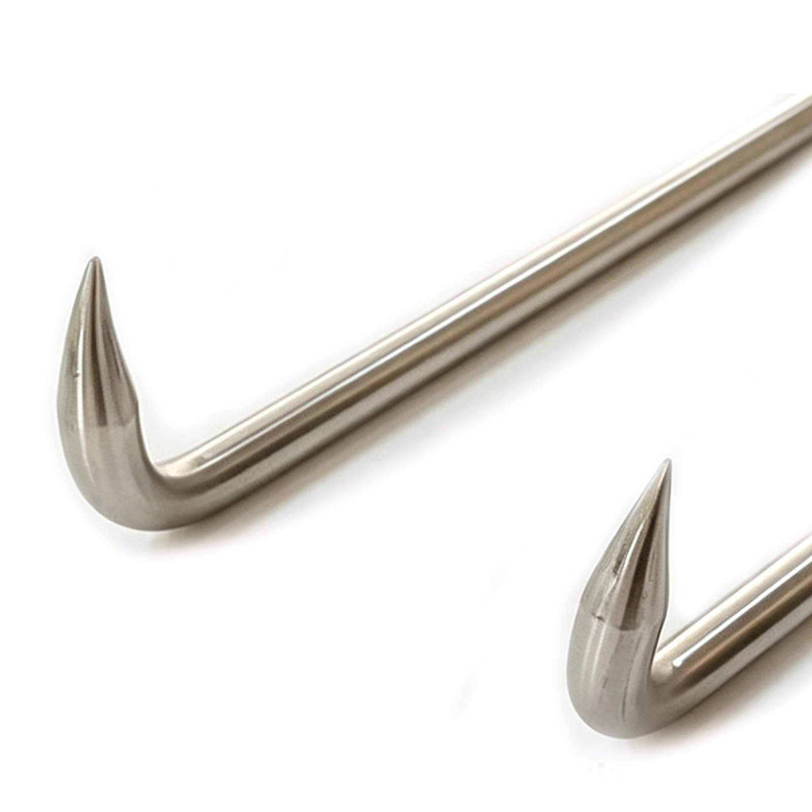 Paquete de 2 Ganchos en Forma J Puntiagudos, 11 13/16" a 59 1/16" | Palanca de 3/8", empuñadura ovalada sin soldadura de una pieza, acero inoxidable 304(50cm/19.7in)