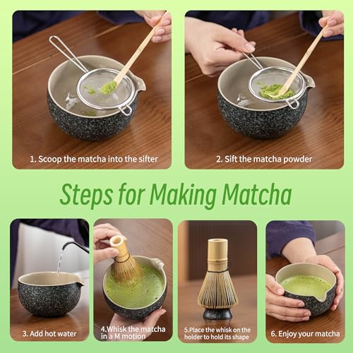 Teanagoo Matcha Whisk,7 Pcs Matcha Set,Matcha Kit For Ceremony,Matcha Tea Set For Making Breakfast/Latte,Matcha Whisk Set And Bowl(Chawan) With All Accessories,Gift For Matcha Lover - 5