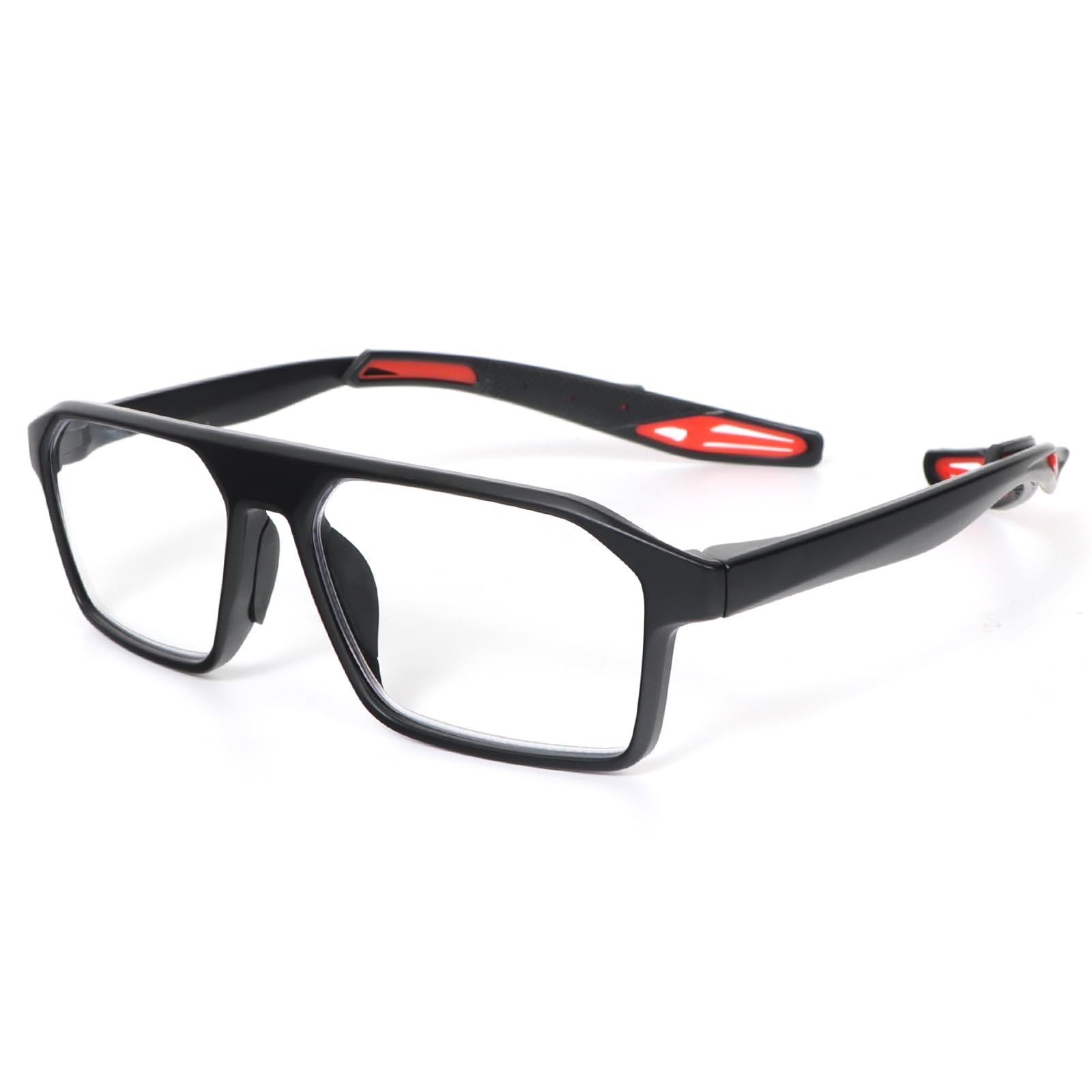 MMOWW Sport Lesebrille Herren Blaulichtfilter mit Hängendes Spiegelbein Rechteck Hochwertig Komfortabel Brille