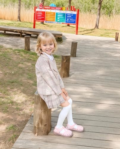 Little Girls Close Toe Sandals Cutout Princess Flats Summer Casual Dress Shoes3