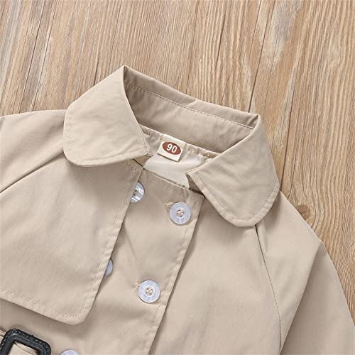 Toddler Baby Girl Boy Trench Coat Kids Double Breasted Trench Jacket Long Sleeve Windbreaker Outerwear (A, 4-5 Years)4