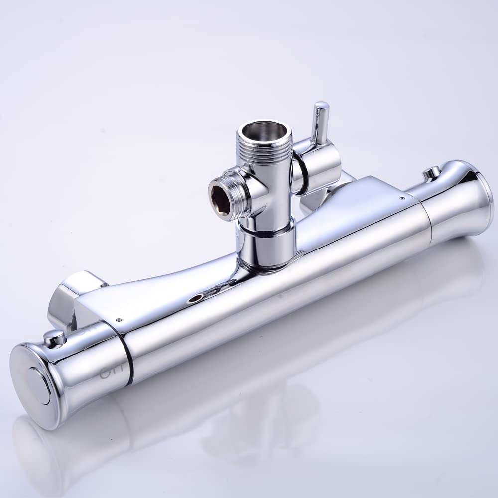 Termostatyczna bateria prysznicowa, bateria mieszakowa, 20-50°C, regulacja temperatury, termostat, armatura prysznicowa z termostatem, do prysznica i łazienki