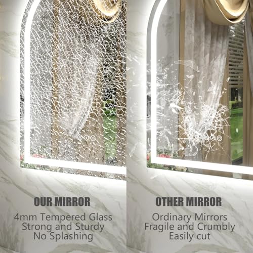 Image of 30x40 Inch Arch LED Bathroom Vanity Mirror