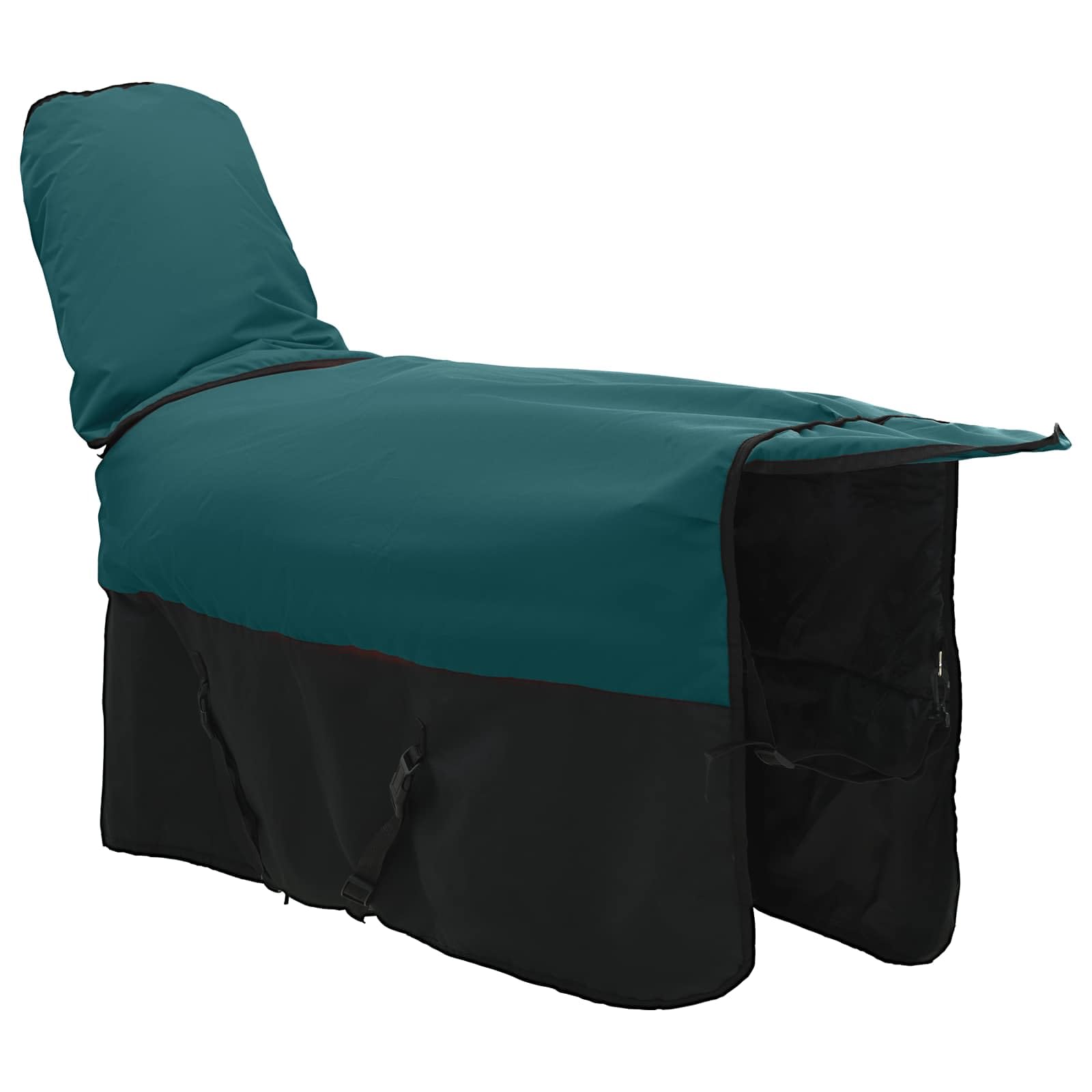 Manta para Caballo Verde Oscuro y Negro 165 cm Poliéster,Mantas y Capas para Caballos,2.164kg-42013146